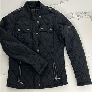 Barbour Black Quilted Military Jacket